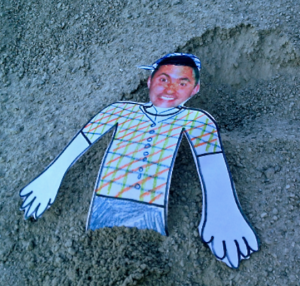Ryan in lime pile